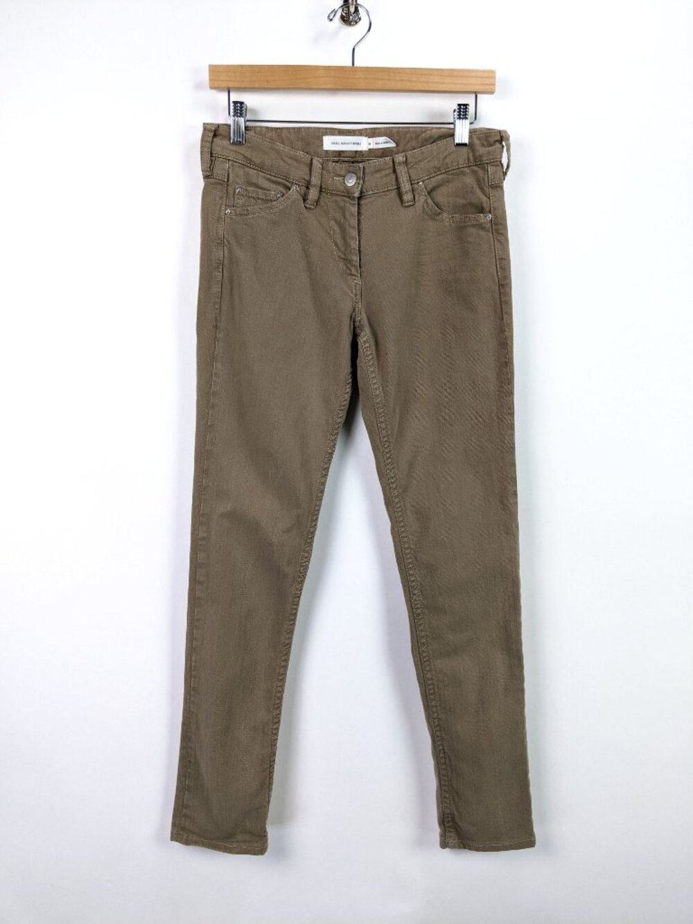 Isabel Marant Étoile Womens Khaki Taupe Skinny Denim Jeans Size FR 38 / US 6
